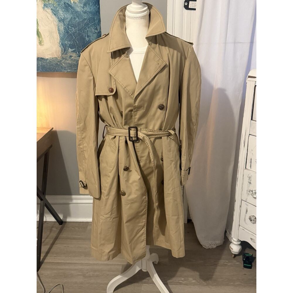 VTG Craig‘S All Weather Trenchcoat 42 Regular tan Belted With Fur Zip liner USA